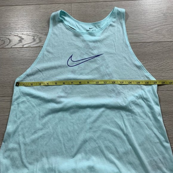Nike Dri-Fit Checkered Teal Elastic Tank Top - Picture 9 of 13